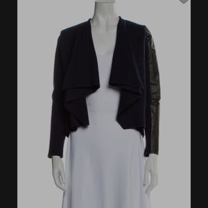 TED BAKER Gaeton Leather Trim Wool Cardigan Sweater S